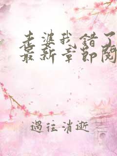 老婆我错了小说最新章节阅读全文