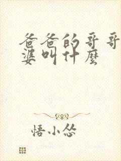 爸爸的哥哥的老婆叫什么