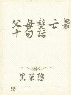 父母双亡最经典十句话