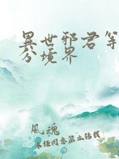 异世邪君等级划分境界