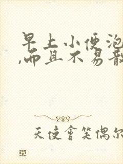 早上小便泡沫多,而且不易散去