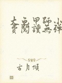 大龟甲师小说免费阅读无弹窗