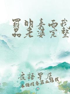 罗明秦雨我的极品老婆完整版