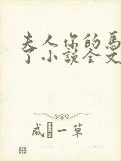 夫人你的马甲掉了小说全文免费阅读