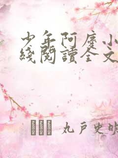 少年阿庆小说在线阅读全文