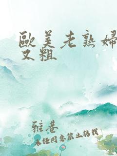 欧美老熟妇又硬又粗