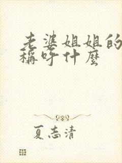 老婆姐姐的丈夫称呼什么