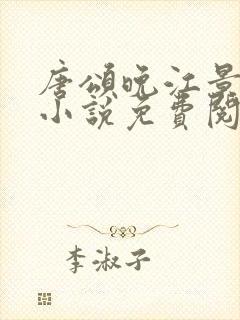 唐颂晚江景聿的小说免费阅读全文