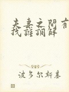 夫妻之间有矛盾找谁调解