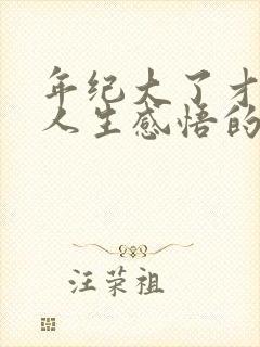 年纪大了才明白人生感悟的句子