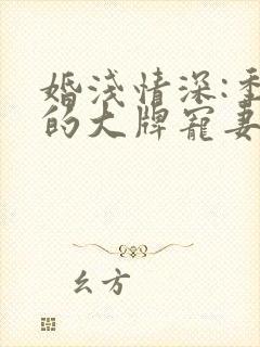 婚浅情深:季少的大牌宠妻
