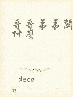 哥哥弟弟关系填什么