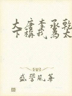 大唐李承乾请陛下称我为太子下载全本txt