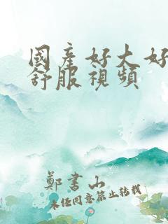 国产好大好爽好舒服视频