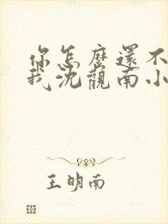 你怎么还不来哄我沈观南小说免费阅读