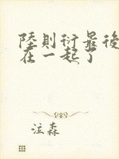 陆则衍最后和谁在一起了