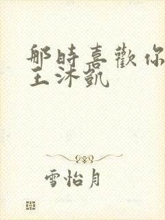 那时喜欢你短剧王沐凯