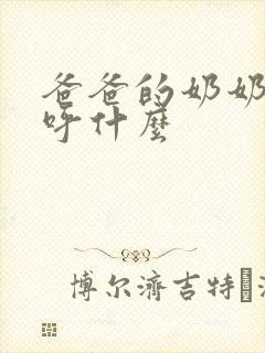 爸爸的奶奶我称呼什么