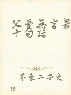 父爱无言最经典十句话