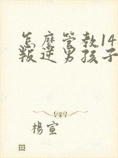 怎么管教14岁叛逆男孩子