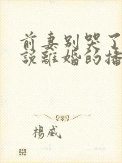 前妻别哭了是你说离婚的播放