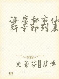 洛尘都市仙尊最新章节列表