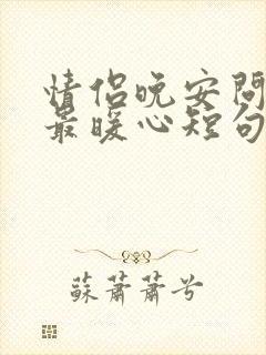 情侣晚安问候语最暖心短句