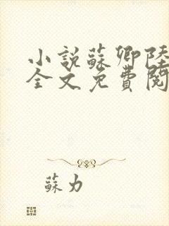 小说苏卿陆容渊全文免费阅读