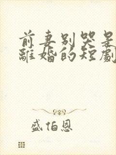 前妻别哭是你说离婚的短剧