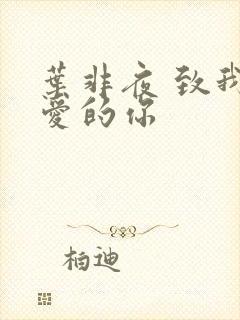 叶非夜 致我最爱的你