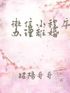 微信小程序怎么办理离婚