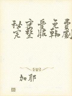 秘密爱免费在线完整版韩剧国语版