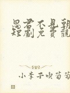 思君不见朝与暮短剧免费观看全集