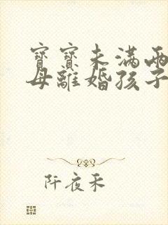 宝宝未满两岁父母离婚孩子归谁