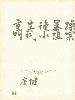 重生后暴躁大佬叫我小祖宗 小说