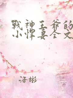 战神王爷的甜宠小悍妻全文阅读