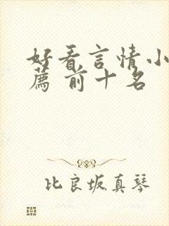 好看言情小说推荐 前十名