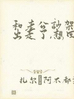 和老公吵架离家出走了,想回去怎么办