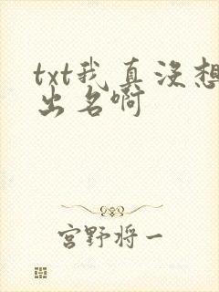 txt我真没想出名啊