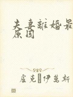 夫妻离婚最多的原因