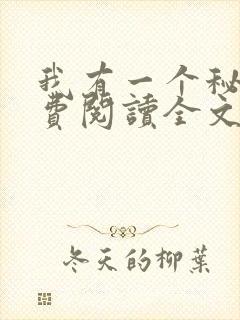 我有一个秘密免费阅读全文