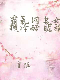 霸气网名女生超拽冷酷 昵称 独特