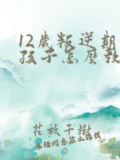 12岁叛逆期的孩子怎么教