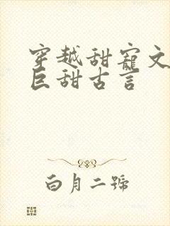 穿越甜宠文推荐巨甜古言