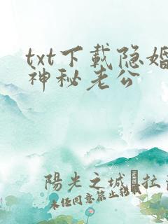txt下载隐婚神秘老公