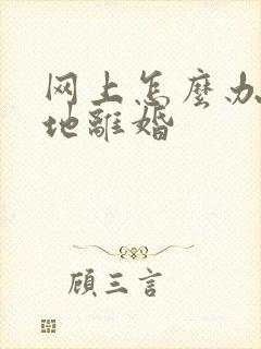 网上怎么办理异地离婚