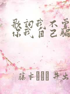 歌词我不曾爱过你我自己骗自己是什么歌
