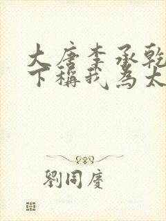 大唐李承乾请陛下称我为太子txt