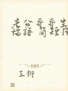 老公哥哥生日祝福语 简短独特