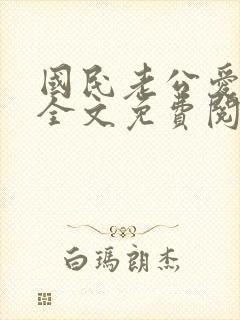 国民老公爱上我全文免费阅读